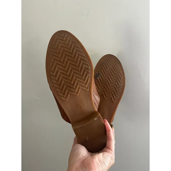 BP Leather Mules 6.5 Cognac Brown Maya Bootie Boho Chic Office Neutral Everyday - Image 7