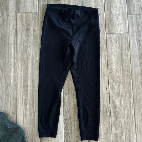 Lululemon Ebb to Street Green Ribbed Crop Top with Black Leggings bundle - Image 4