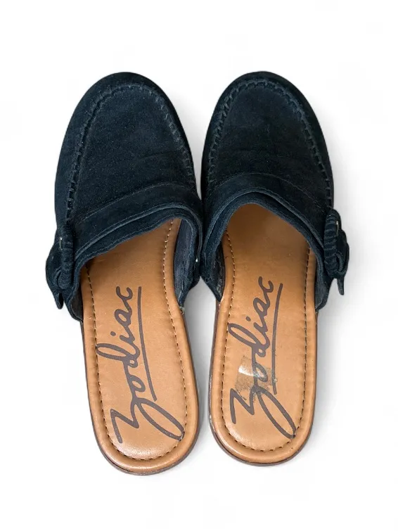 Zodiac Black Suede Slip-On Platform Clog Mules Block Heel Retro Women’s Size 10 - Image 4