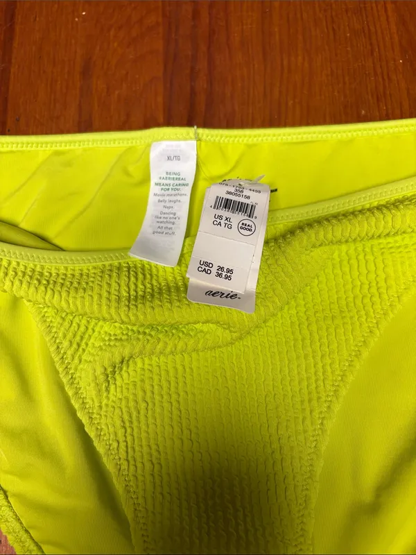 aerie Neon Lime Textured Bikini Bottom - Image 2