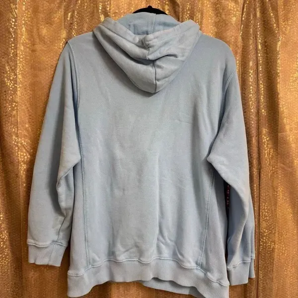 Aerie Light Blue Distressed Pullover Hoodie Oversized Sweatshirt XS - Image 2