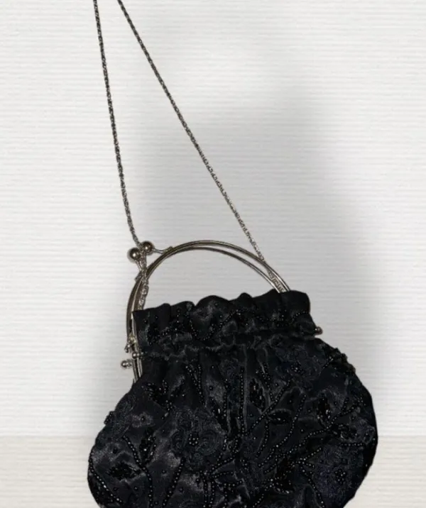 Beaded clutch purse with shoulder chain vintage - Image 2