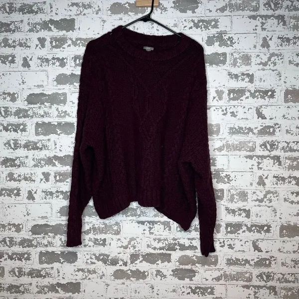 Aerie | women purple cropped knitted sweater - Image 9