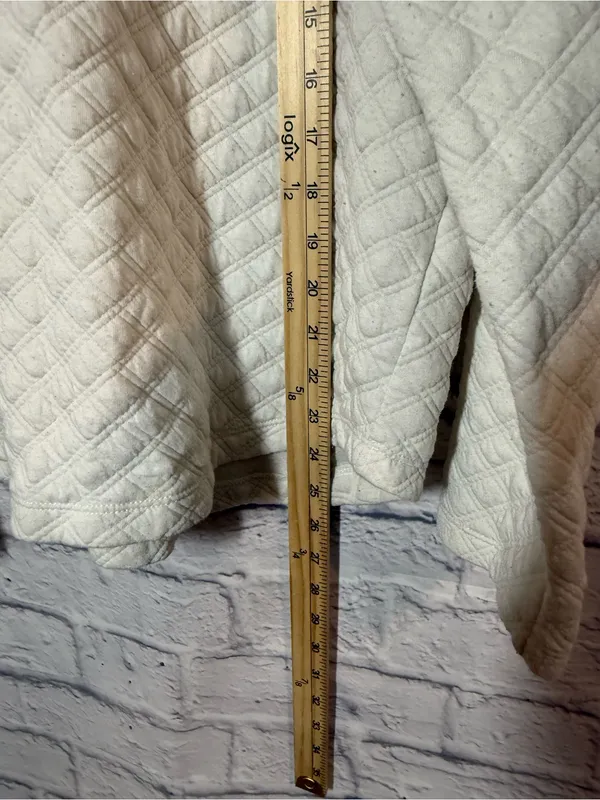 J. Crew Cream Quilted Turtleneck Pullover Large - Image 4