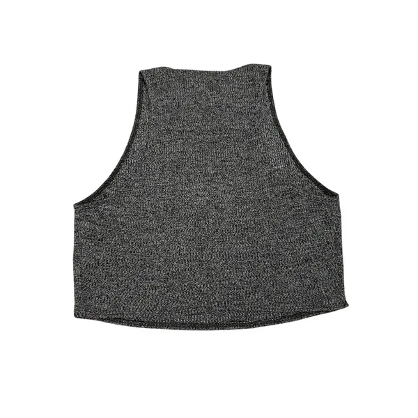 Hollister Gray High Neck Knit Cropped Tank Top Size Women's Medium - Image 2