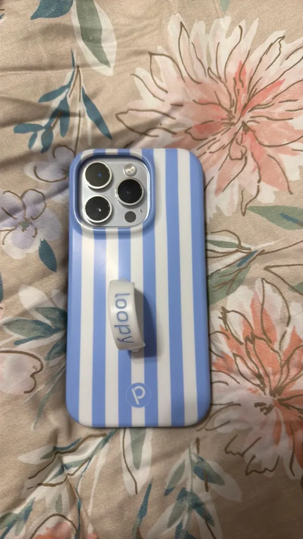 Loopy Cases White and blue striped case 14 pro - Image 2