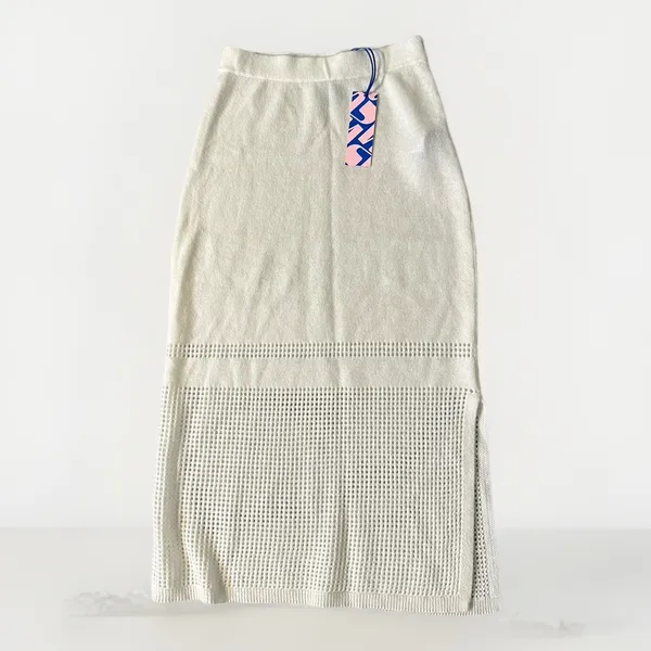 Noname Naked Cashmere Crochet Midi Skirt 100% Cashmere White Size XS NWT - Image 2