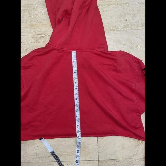 ADAPTATION Hollywood Forever Hoodie Womens Medium Cropped Crew‎ Neck Red - Image 9