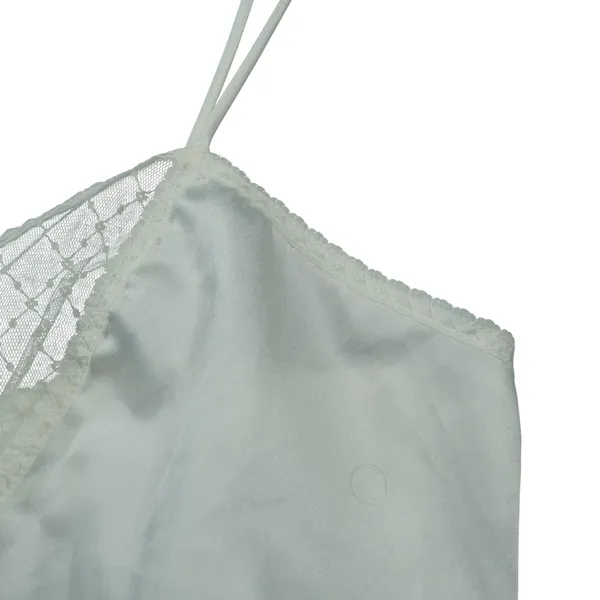 Vintage Delicate Bridal Ivory Satin‎ Lace V-Neck Camisole Top Coquette Ethereal - Image 4