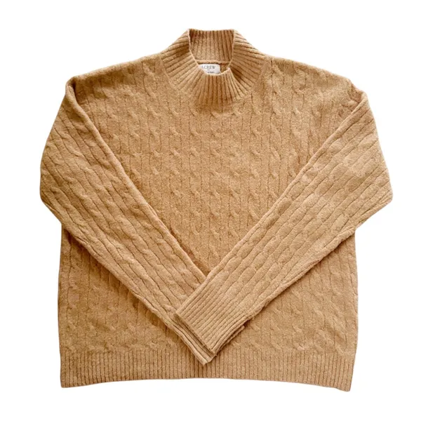 J. Crew Cable-Knit Mockneck Ultra Soft Sweater size Medium - Image 2