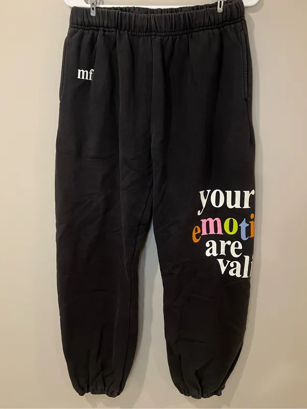 The Mayfair Group 'Your Emotions Are Valid' Sweatpant Joggers size S/M - Image 2