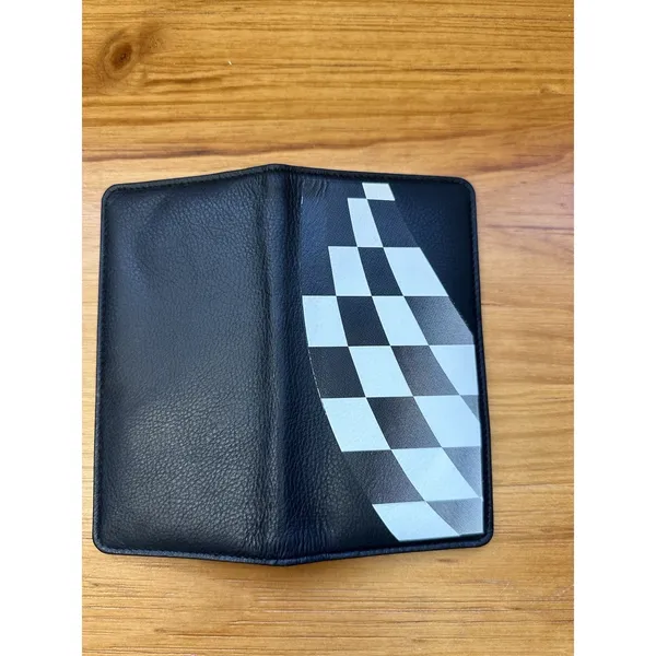 Checkered Black & White Design‎ Leather Checkbook Cover - Image 10