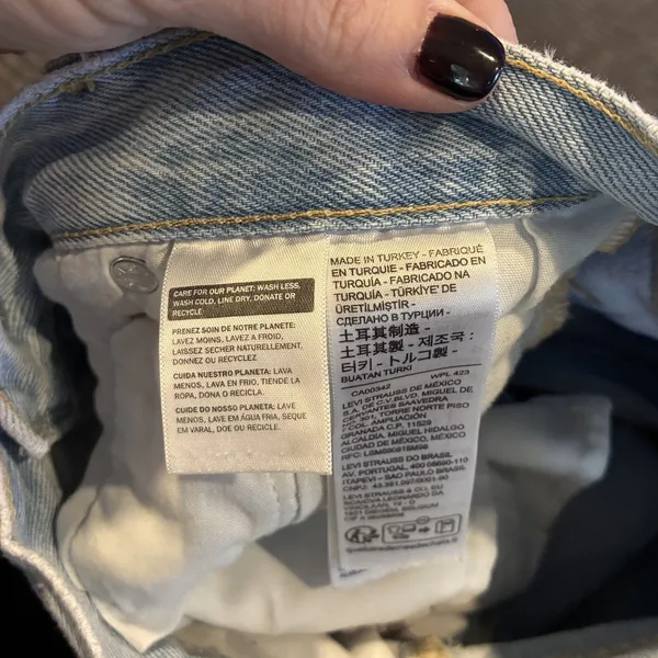 Levis Premium Big E 501 Original Fit Jeans Light Wash Denim Womens W27 L31 (30) - Image 7