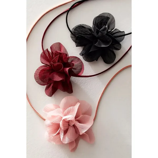 Free People Sweetheart Flower Choker Burgundy NWT Dainty Bracelet Hair Ethereal - Image 7