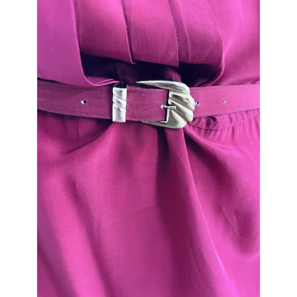 Vintage Maggy London by Jeannene Booher 100% Silk Dress 12‎ Magenta Pink Classic - Image 4