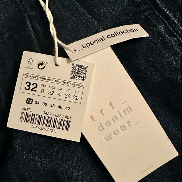 NWT Zara TRF wide leg jeans size 0 - Image 6