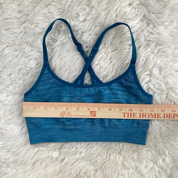Under Armour Heather Teal Blue Sports Bra Activewear Gym Workout Casual - Image 5