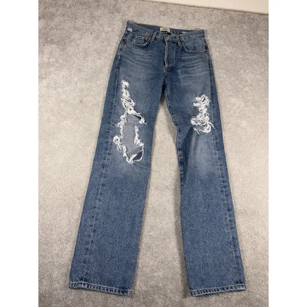 Citizens of Humanity‎ Emery Relaxed Straight Womens Jeans Size 23 Distressed - Image 2