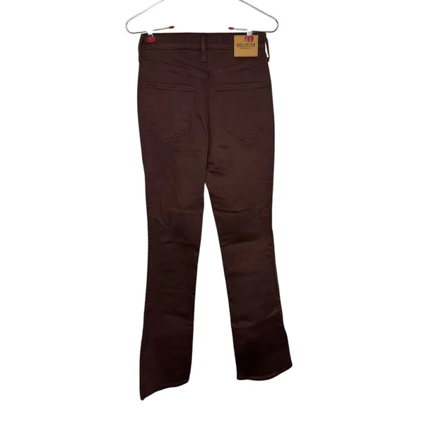 Hollister Women's Pants Highest-Rise Bootcut Leg Split Side Hem Brown‎ 23x31 NWT - Image 8