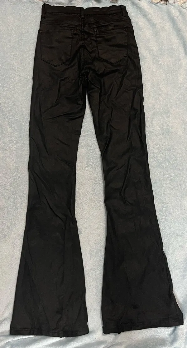 Edikted Leather Pants Flare Black - Image 2