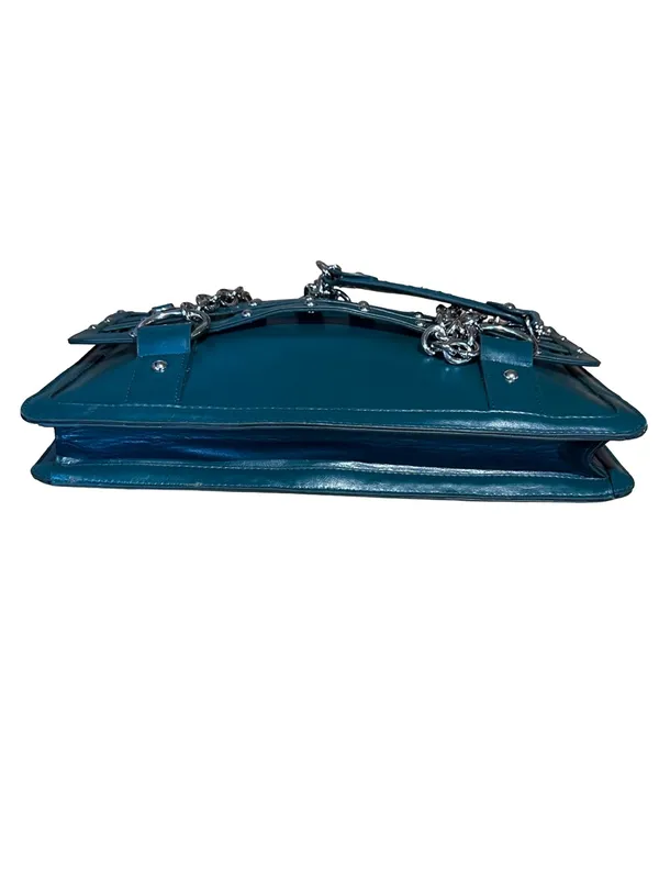 Vintage Y2k Baby Phat Teal Caged Design Chain Shoulder Bag - Image 8