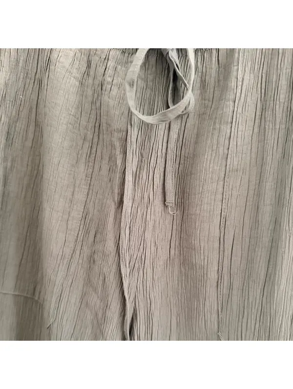 Zara Olive Green Wide Leg Textured Pants - Image 3