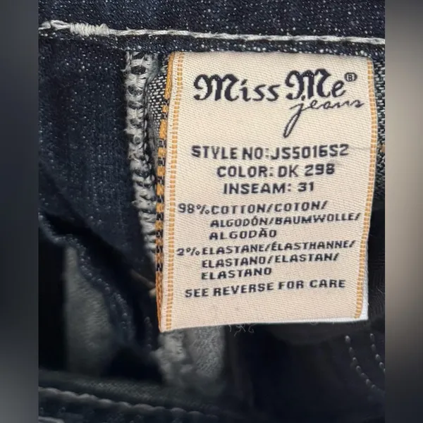 Miss Me Signature Skinny Jeans Women’s Size 28 x 31 JS5016S2 Dark Wash Stretch - Image 8