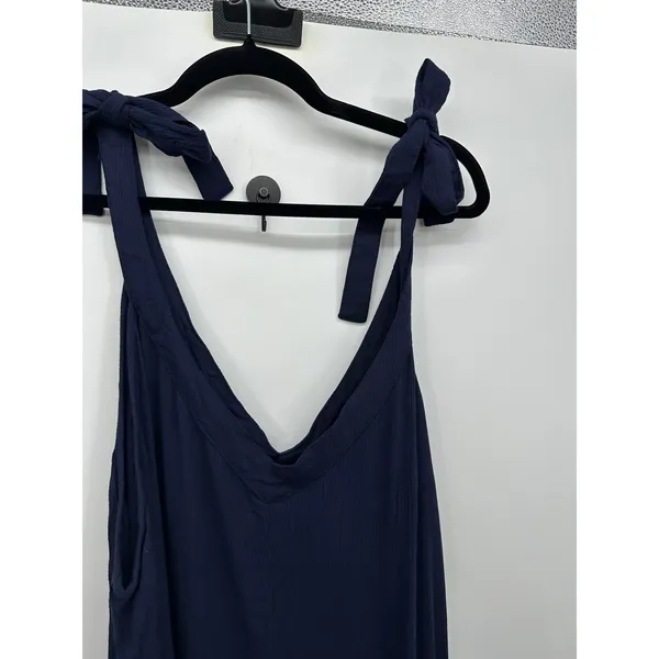 Ashley Stewart Navy Tie Strap‎ Maxi Dress Asymmetrical Hem Sz 4X Boho Resort - Image 5