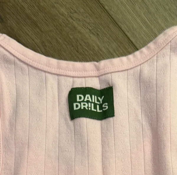 Daily Drills Pink Pointelle Tank - Image 5