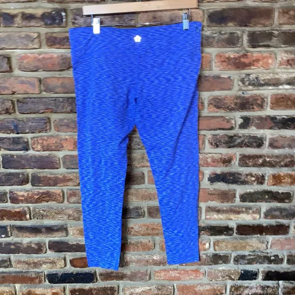 Tuff Athletics Blue Static Cropped Ankle Leggings Women's Size XL - Image 4