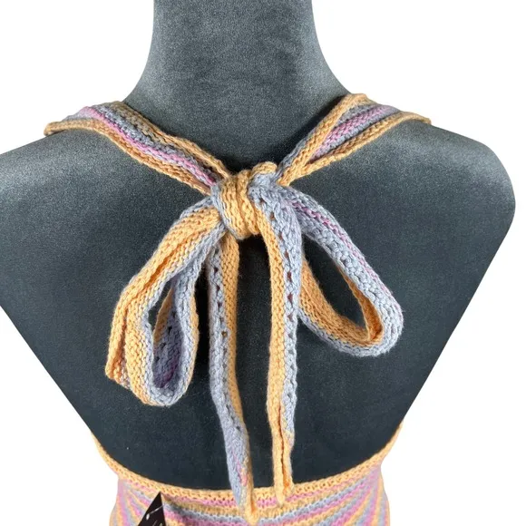 Hollister Crochet Halter‎ Top Small Boho Festival Knit Y2K Fairycore Summer NEW! - Image 9