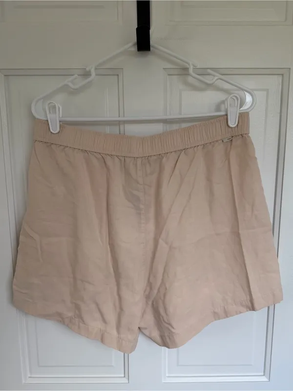 Vuori Women's Tan Cream Lyocell Linen Pull On‎ Shorts Size Large - Image 2