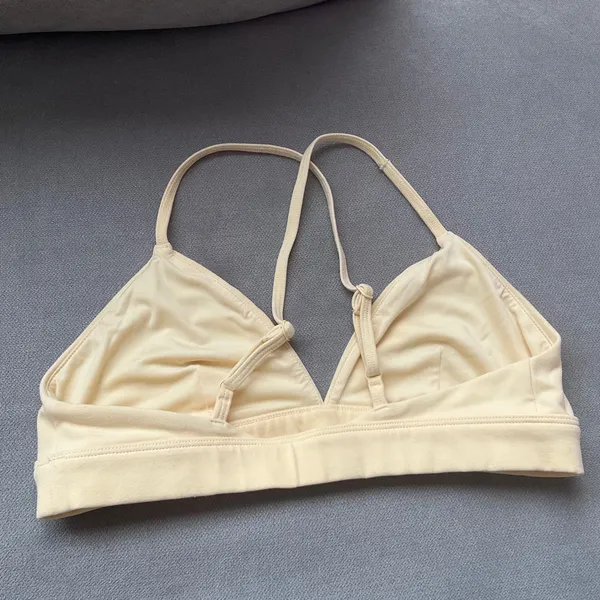 Alo Yoga Splendor Bra Candlelight Yellow/White S - Image 4