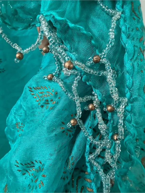 Sheer Turquoise Women's Swim Cover-Up- stroll to tie - Image 6