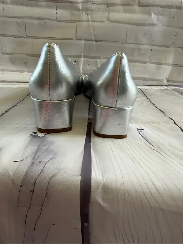Naturalizer Silver Square-Toe Ballet Flats - Image 7