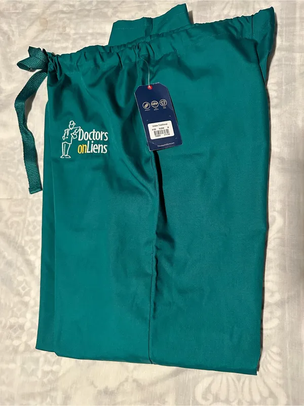 Cherokee Teal Unisex Scrub pants with Embroidered Logo size M - Image 3