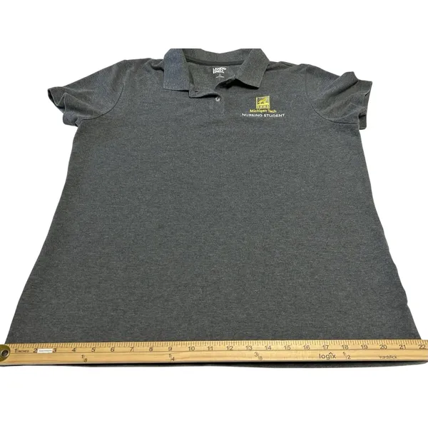 Lands End Women Lg Gray Michigan Tech University MTU Nursing Student Polo Shirt - Image 12