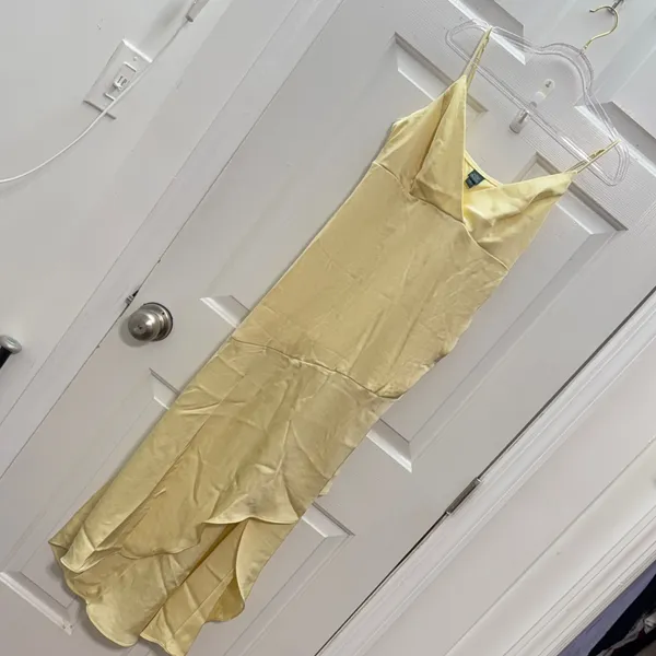 WILD FABLE Women's Sleeveless Satin Asymmetrical Maxi A-Line Dress - Image 6
