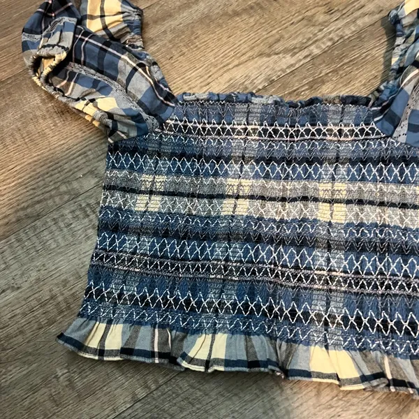 Love Shack Fancy Hersh‎ Plaid Crop Top Size Small - Image 5