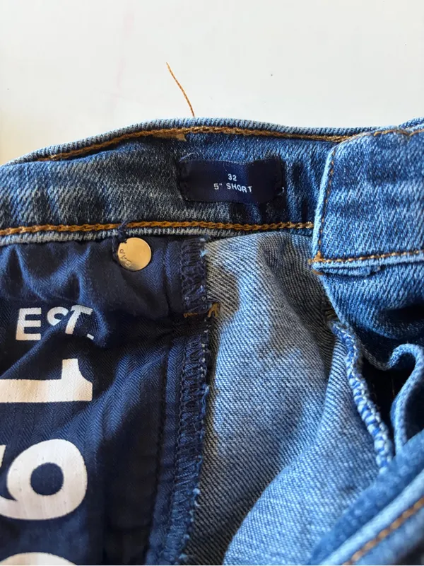 Woman’s Gap Denim Jean Shorts 4-5” Inseam Size 32 Medium Dark Wash Cutoff - Image 5