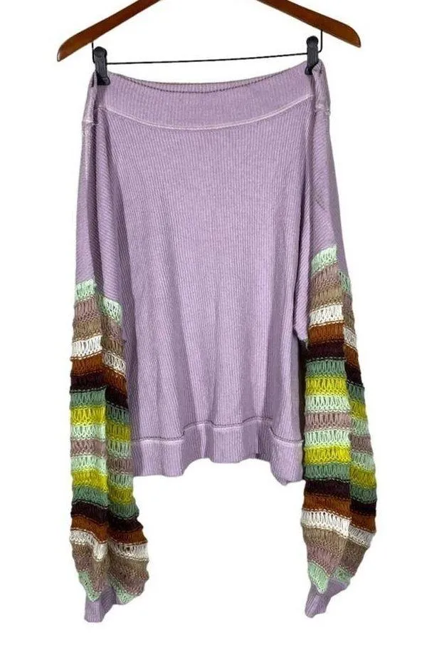 Free People Cha Cha Brushed Knit Stripe Balloon Sleeve Top - Image 3