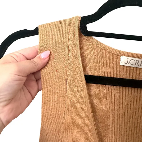 J.CREW Ribbed Knit Midi Fitted Dress Tan Small‎ - Image 5