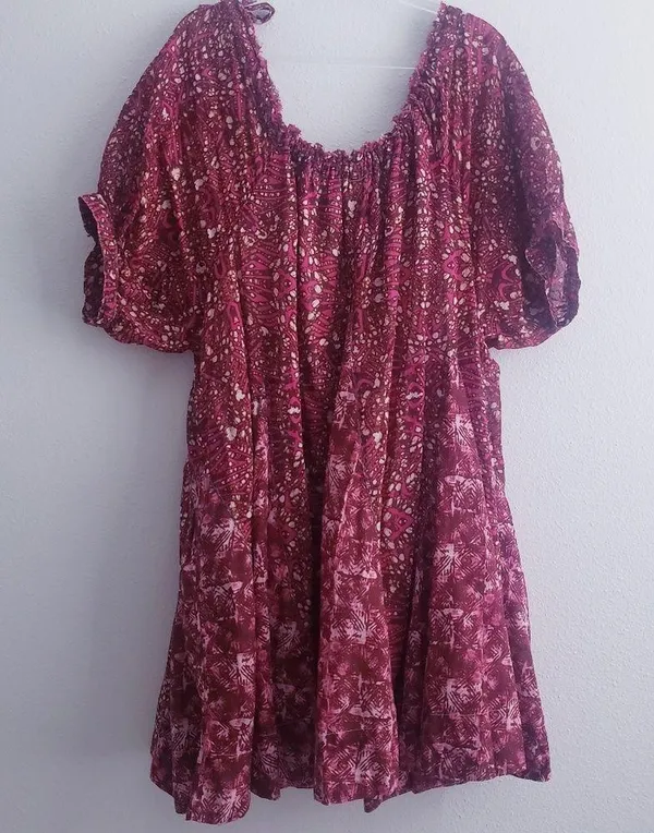 Free People Fuchsia Combo Babydoll Mini Abstract Dress - Image 7