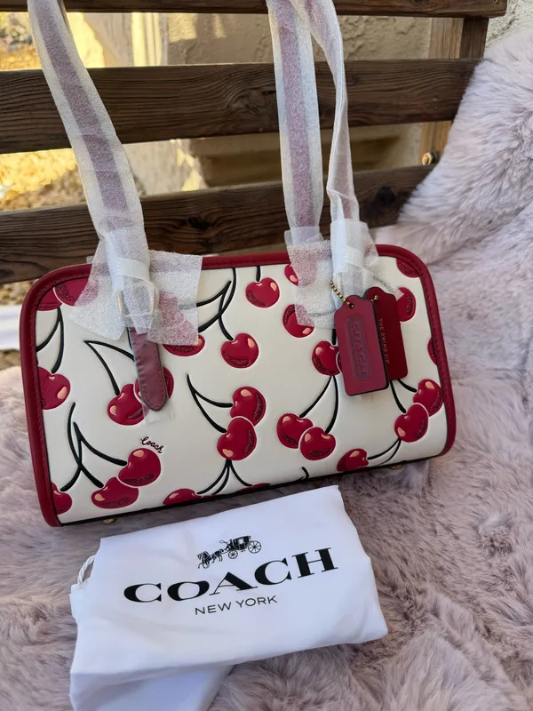 Coach Swing Zip Bag With Cherry Print $425 NWT Cz494 - Image 6