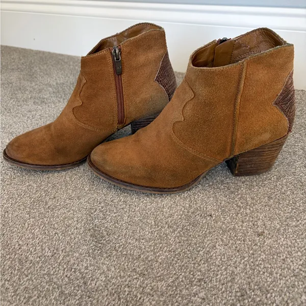 Marc Fisher Brown Suede Ankle Boots - western - Image 2