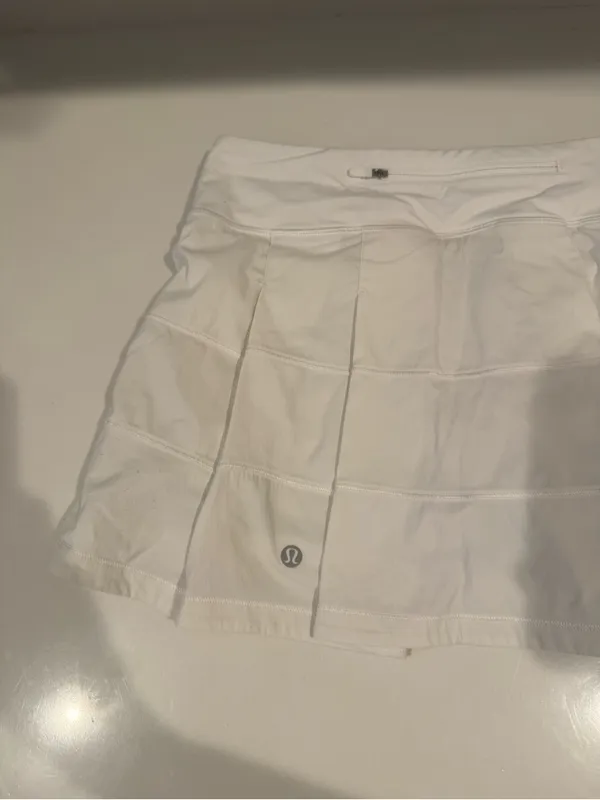 LULULEMON Pace Rival Tennis Skirt White Tall *4-way Stretch 15" Size 4 - Image 8