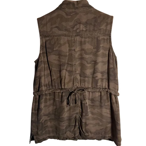 Altar'd State Camo Utility Vest Women's Size S Drawstring‎ Pockets Military - Image 2
