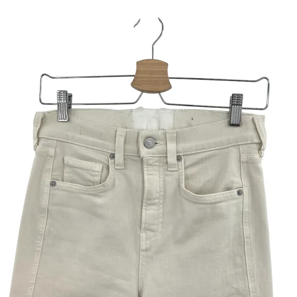 Veronica‎ Beard Carson Jeans Ankle Flare High Rise Ecru Ivory Size 26 US 2 - Image 4