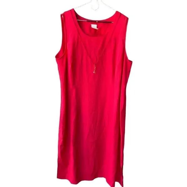 Vintage Lady Dorby size 18W. Tank top sheath dress. Button front top. - Image 3