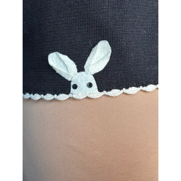 Vintage Michael Simon Easter Bunny Applique Knit Sweater Vest Medium Whimsical‎ - Image 5